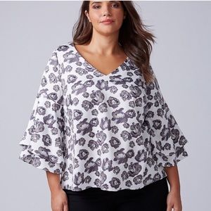 Lane Bryant Ruffle Bell Sleeve Blouse